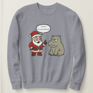 schattige, grappige Kerstman en nijlpaard Kerstmis Trui