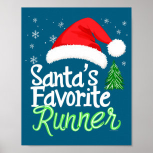 Schattige grappige Kerstman Favoriete hardloper Ke Poster