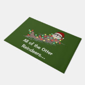 Schattige Grappige Kerstverlichting Otters Rendier Deurmat (Schuin)