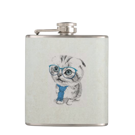 Schattige, grappige keukendierenschets heupfles (Voorkant)