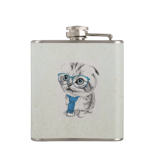 Schattige, grappige keukendierenschets heupfles (Achterkant)