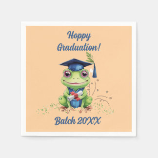 Schattige Grappige Kikker Blij Afstudeerfeest Servet