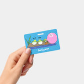 Schattige grappige kikkers bubblegum cartoon illus badge (Handheld)