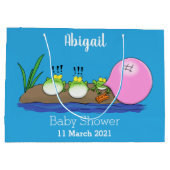 Schattige grappige kikkers bubblegum cartoon illus groot cadeauzakje (Achterkant)