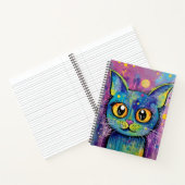 Schattige Grappige Kitty Kat Mixed Media Dier Huis Notitieboek (Binnen)