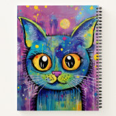 Schattige Grappige Kitty Kat Mixed Media Dier Huis Notitieboek (Achterkant)