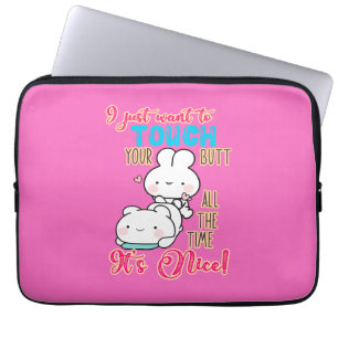 Schattige Grappige Konijn Ik Wil Je Achterwerk Net Laptop Sleeve