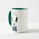 Schattige Grappige Lama 'FLEECE NAVIDAD' Pun Fun Mok (Voorkant links)