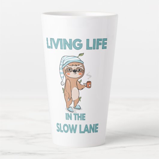 schattige grappige luiaard latte mok (Voorkant)
