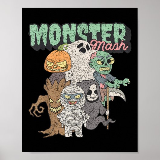 Schattige Grappige Monster Mash Frankenstein Horro Poster (Voorkant)