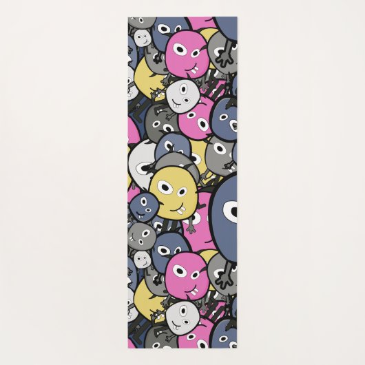 schattige grappige monsters yogamat (Achterkant)
