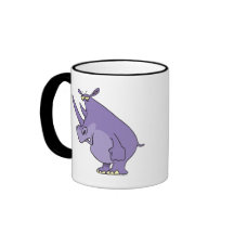 schattige grappige paarse neushoorn rhinoceros car