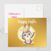 Schattige Grappige Paashaas Feestdagenkaart (Voorkant / Achterkant)