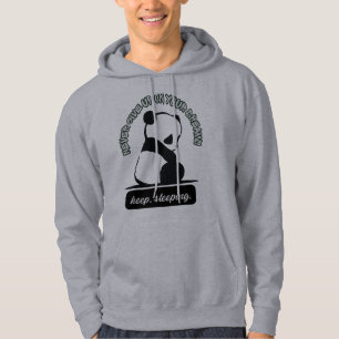 Schattige Grappige Panda Geef Nooit Op Blijf Slape Hoodie