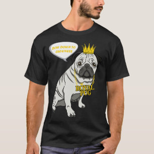 Schattige Grappige Pug Koning - Koninklijke Pug - T-shirt