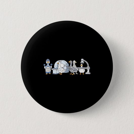 Schattige grappige radiologisch technologe eend te ronde button 5,7 cm (Voorkant)