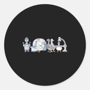 Schattige grappige radiologisch technologe eend te ronde sticker