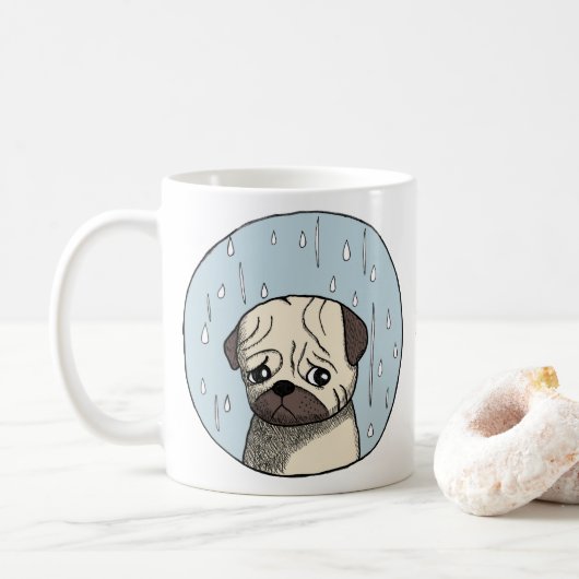 Schattige Grappige Reeënpug Hondenliefhebber Koffiemok (Met donut)