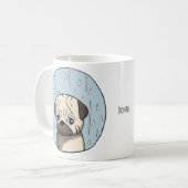 Schattige Grappige Reeënpug Hondenliefhebber Koffiemok (Voorkant links)