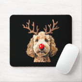 Schattige Grappige Rendier Kerstman Goldendoodle K Muismat (Met muis)