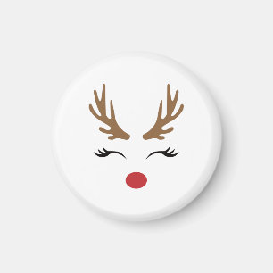 Schattige Grappige Rode Neus Rendier Kerst Cadeaus Magneet