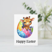 Schattige Grappige Schattigee Pasen Baby Giraffe Briefkaart (Staand voorkant)