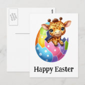 Schattige Grappige Schattigee Pasen Baby Giraffe Briefkaart (Voorkant / Achterkant)