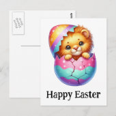 Schattige Grappige Schattigee Pasen Baby Leeuw Briefkaart (Voorkant / Achterkant)