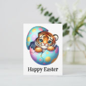 Schattige Grappige Schattigee Pasen Baby Tijger Briefkaart (Staand voorkant)