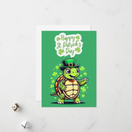 Schattige Grappige Schildpad - Gelukkig St. Patric Feestdagenkaart