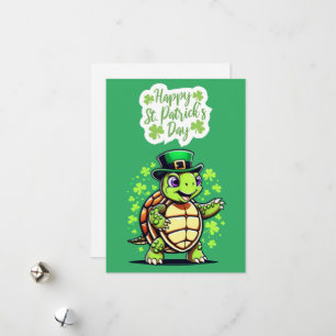 Schattige Grappige Schildpad - Gelukkig St. Patric Feestdagenkaart