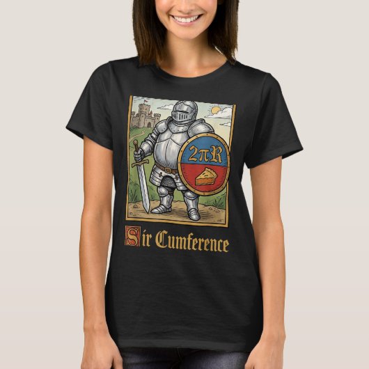 Schattige Grappige Sir Cumference Middeleeuwse Rid T-shirt (Voorkant)