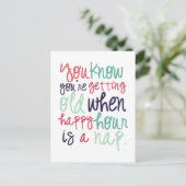 Schattige Grappige Spreuk Uitspraak Ouder Worden H Briefkaart (Staand voorkant)