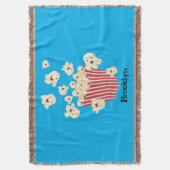 Schattige grappige springende popcorn-cartoon deken (Voorkant Verticaal)