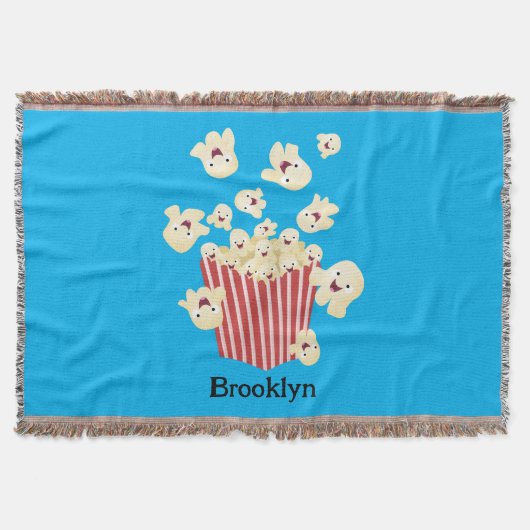 Schattige grappige springende popcorn-cartoon deken (Voorkant)