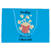 Schattige grappige springende popcorn cartoon groot cadeauzakje (Achterkant)