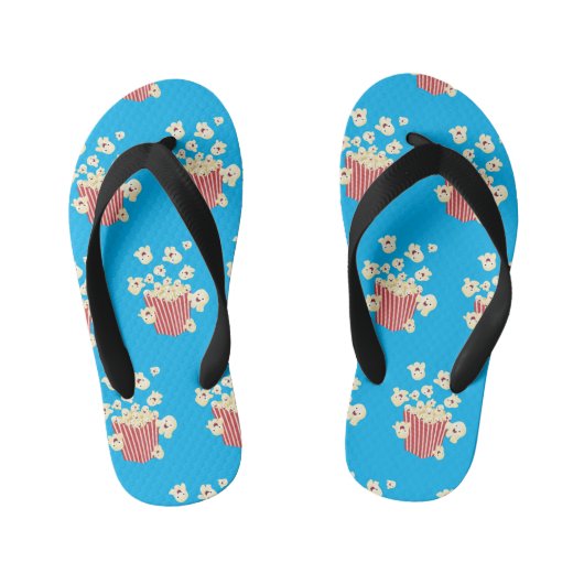 Schattige grappige springende popcorn-cartoon kinder teenslippers (Voetbed)