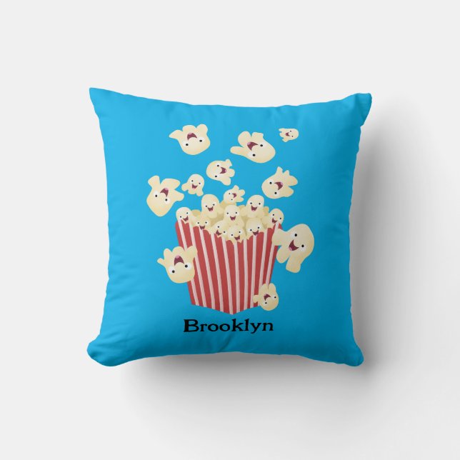 Schattige grappige springende popcorn-cartoon kussen (Voorkant)