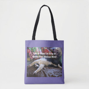 Schattige Grappige Tuxedo Kat Mexicaanse golf katt Tote Bag