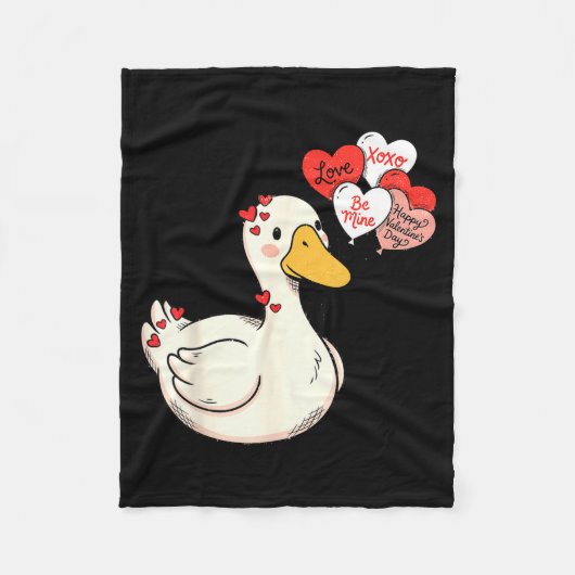Schattige Grappige Valentijn Dag Domme Ganzen Eend Fleece Deken (Voorkant)
