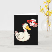 Schattige Grappige Valentijn Dwaas Ganzen Eend Lie Kaart (Gele Bloem)