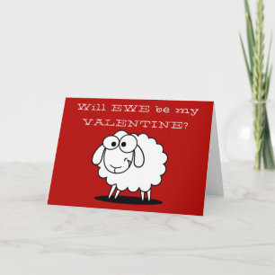 Schattige Grappige Valentijnsdag Schapen Feestdagen Kaart