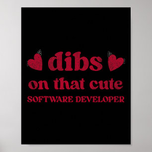 Schattige grappige Valentijnsdag software ontwikke Poster