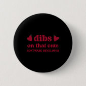 Schattige grappige Valentijnsdag software ontwikke Ronde Button 5,7 Cm (Voorkant)
