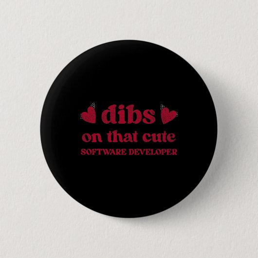 Schattige grappige Valentijnsdag software ontwikke Ronde Button 5,7 Cm (Voorkant)