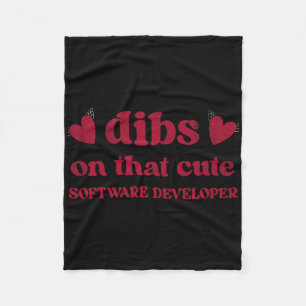 Schattige grappige Valentijnsdag softwareontwikkel Fleece Deken