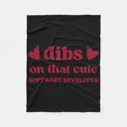 Schattige grappige Valentijnsdag softwareontwikkel Fleece Deken (Voorkant)