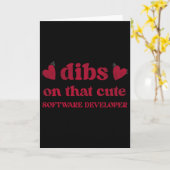 Schattige grappige Valentijnsdag Softwareontwikkel Kaart (Gele Bloem)