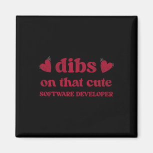Schattige grappige Valentijnsdag softwareontwikkel Magneet