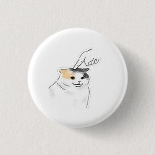 Schattige Grappige Vingerprik Geplette Kat Handget Ronde Button 3,2 Cm